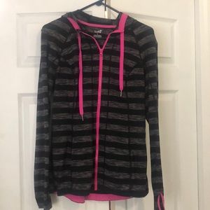 Gray, Black and hot pink athletic fit jacket